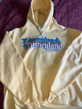 Disney Yellow Pullover Hoodie with Printed Logo